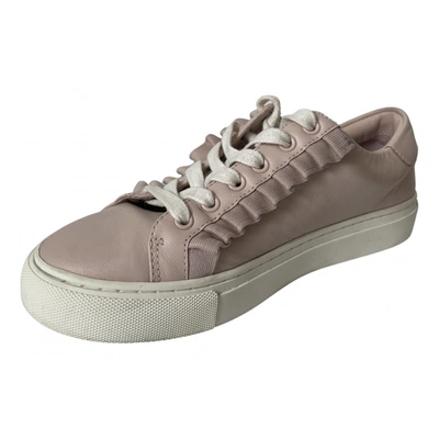 Pre-owned Tory Sport Leather Trainers In Pink