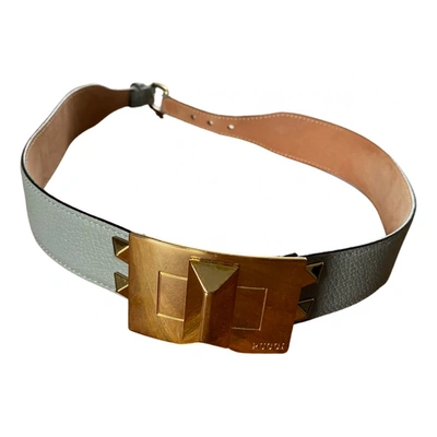 Pre-owned Emilio Pucci Leather Belt In Grey