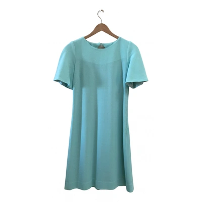 GOAT Pre-owned Wool Mini Dress In Turquoise