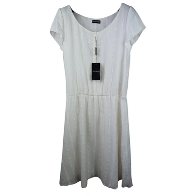 Pre-owned Emporio Armani Silk Mid-length Dress In White