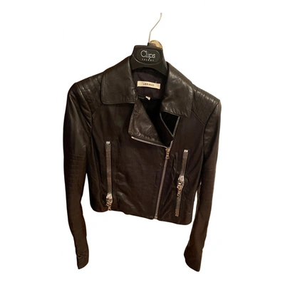 Pre-owned J Brand Leather Biker Jacket In Black