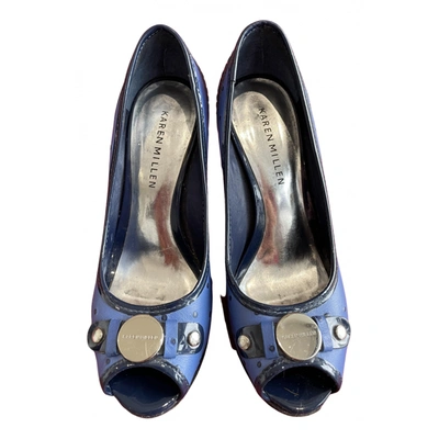 Pre-owned Karen Millen Leather Heels In Blue