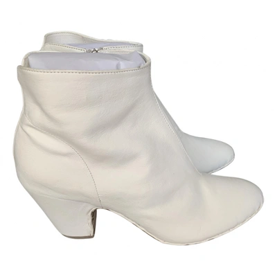 Pre-owned Officine Creative Leather Ankle Boots In White