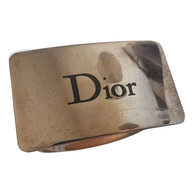 Pre-owned Dior Leather Belt In White