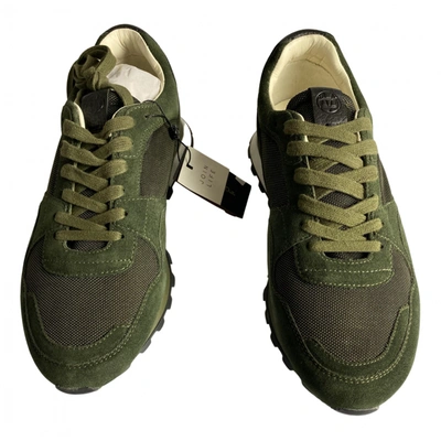 Pre-owned Massimo Dutti Low Trainers In Khaki