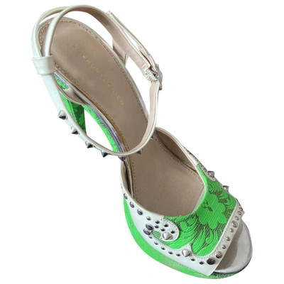 Pre-owned Kurt Geiger Cloth Sandal In Green