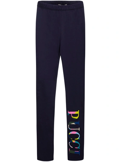 Shop Emilio Pucci Leggings In Dark Blue