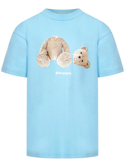 Shop Palm Angels Bear T-shirt In Light Blue