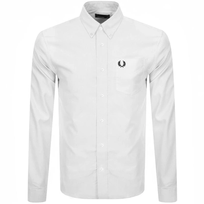 Shop Fred Perry Long Sleeved Oxford Shirt White
