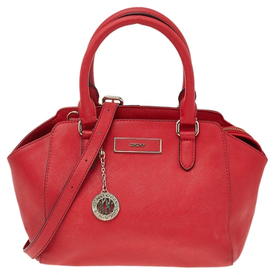 Pre-owned Dkny Red Saffiano Leather Bryant Park Bag