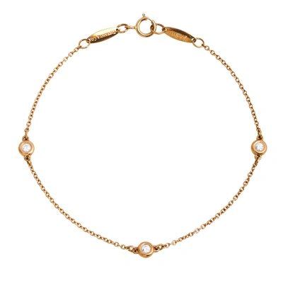 Pre-owned Tiffany & Co Elsa Peretti Diamonds By The Yard Collection 18k Rose Gold Bracelet