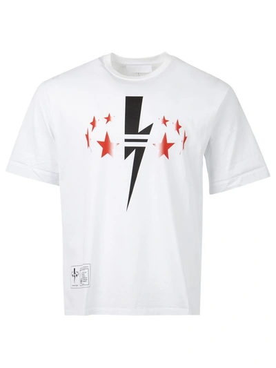 Shop Neil Barrett X James Harden Bolt Star T-shirt In White