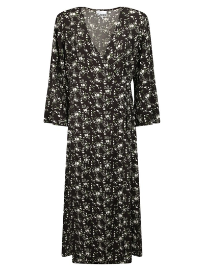 Shop Ganni Printed Dress In Grey