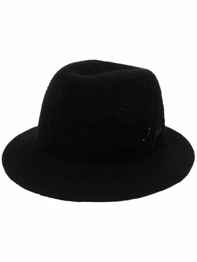 Shop Junya Watanabe Black Felt Classic Felt Fedora Hat