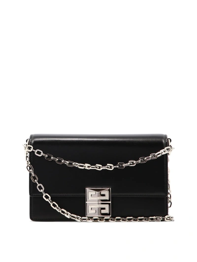 Shop Givenchy 4g Chain Small Shoulder Bag In Black