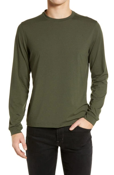 Scott Barber Long Sleeve Crewneck T-shirt In Olive