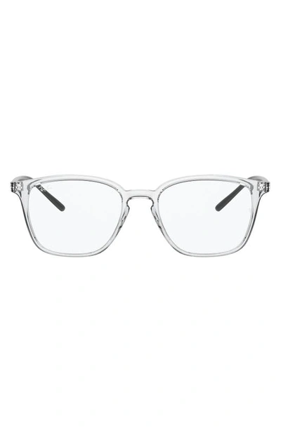 Shop Ray Ban Unisex 50mm Square Optical Glasses In Transparent