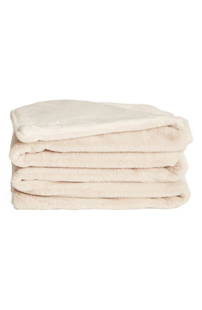 Shop Unhide Li'l Marsh Medium Plush Blanket In Beige Bear