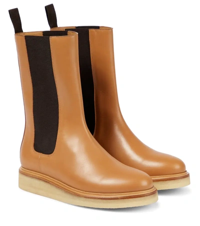 Legres Napa Leather Tall Chelsea Boots In Caramel,natural | ModeSens