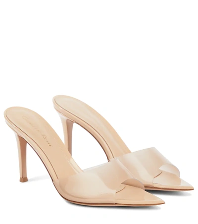 Shop Gianvito Rossi Elle 85 Plexi And Leather Sandals In Nude+nude