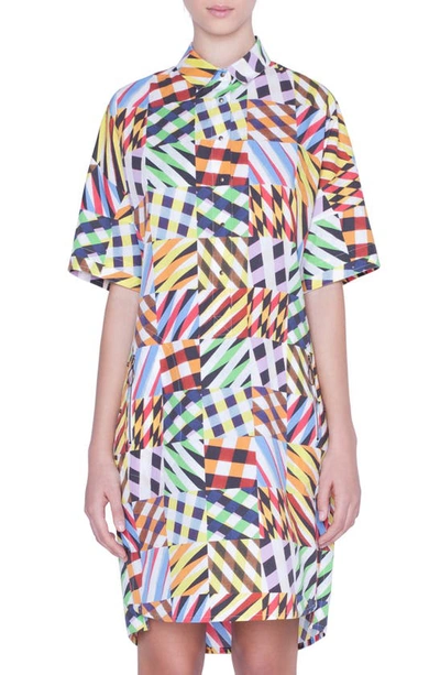 Shop Akris Punto Patchwork Print Tunic Dress In Patchwork Multi