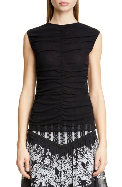 Shop Fuzzi Ruched Tank In Black