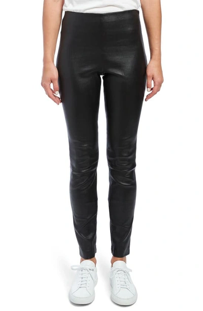 Shop Theory Leather Skinny Leggings In Black