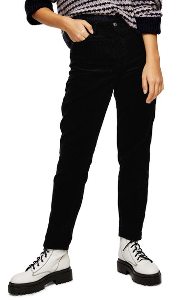 Topshop Corduroy Mom Jeans In Black | ModeSens