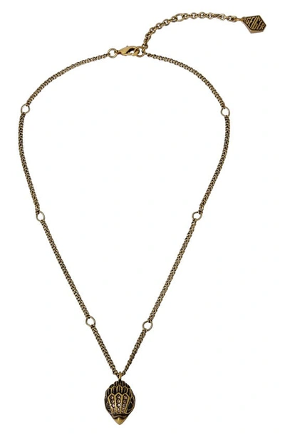 Shop Kurt Geiger Eagle Pendant Necklace In Crystal Dorado