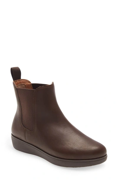 Shop Fitflop Sumi Leather Chelsea Boot In Chocolate Brown