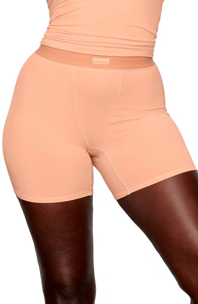 Shop Skims Soft Lounge Boxers In Peach