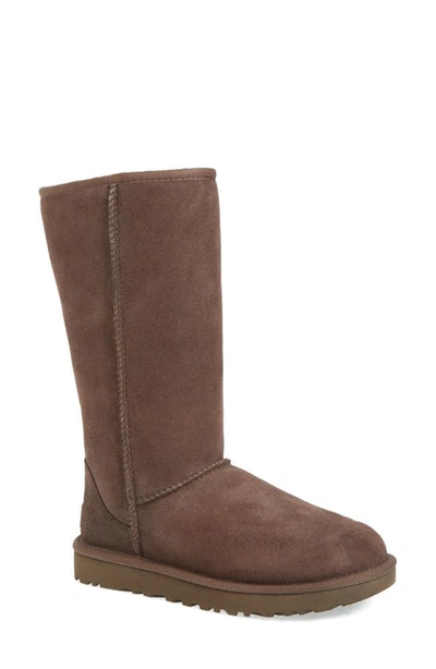 Shop Ugg Classic Ii Genuine Shearling Lined Tall Boot In Chocolate Suede