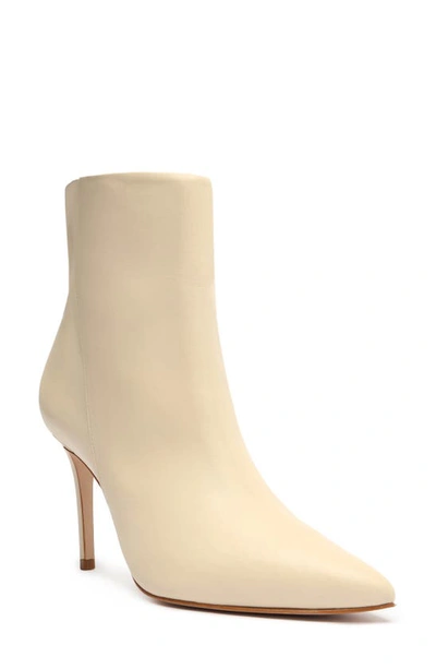 Shop Schutz Mikki Pointed Toe Bootie In Eggshell