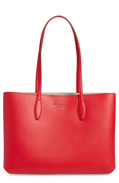 Shop Kate Spade All Day Large Leather Tote In Lingonberry