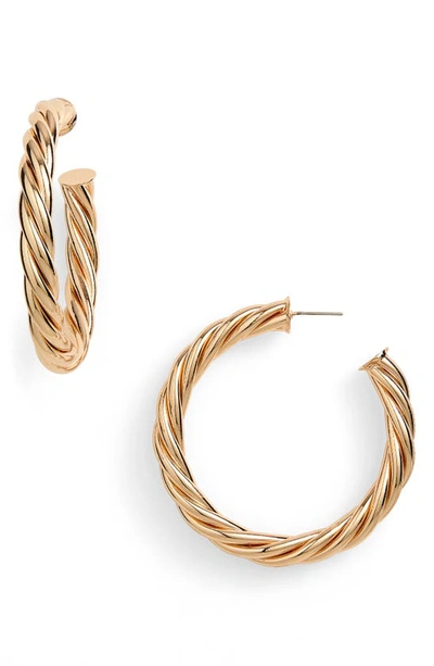 Shop Petit Moments Braided Vip Hoop Earrings In Gold