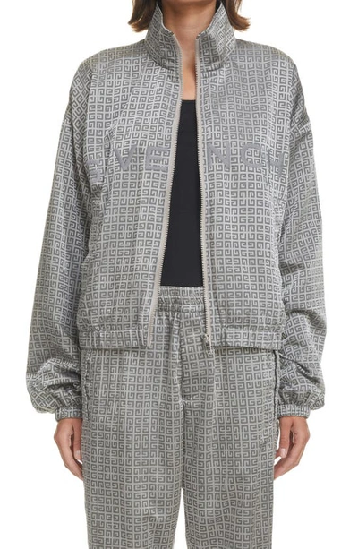 Shop Givenchy 4g Print Nylon Track Jacket In Cloud Grey