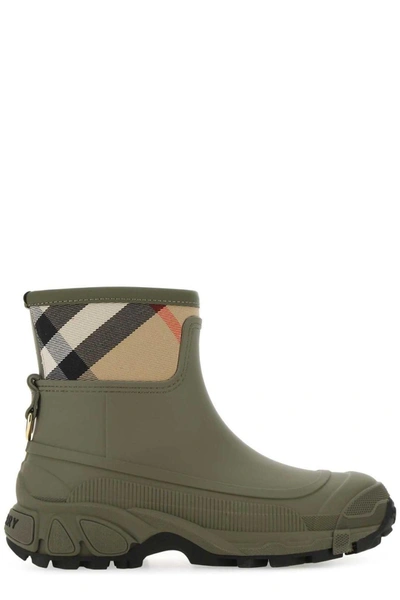 Shop Burberry House Check Rain Boots In Green