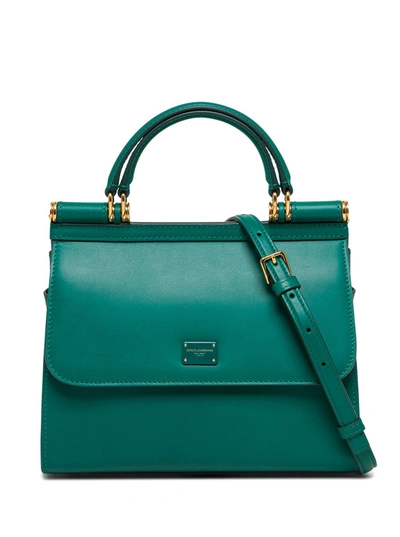 Shop Dolce & Gabbana Sicily 58 Tote Bag In Green