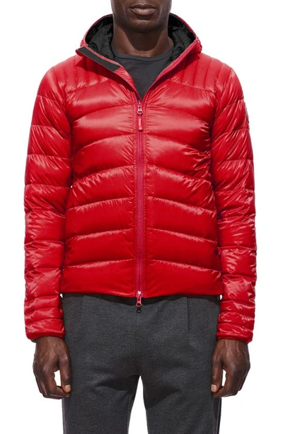 Canada Goose Brookvale Slim Fit Hooded Down Jacket In Red/ Black | ModeSens