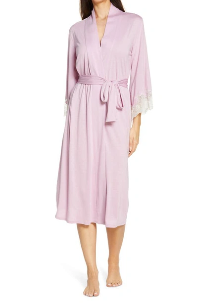 Shop Natori Luxe Shangri-la Robe In Soft Lavender