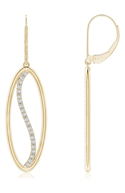 Shop Natori Fine Jewelry Open Oval Yin Yang Diamond Drop Earrings In Yellow Gold