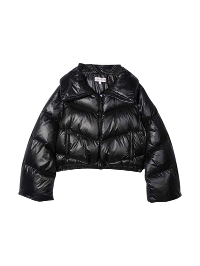 Simonetta Cropped Nylon Down Jacket In Nero