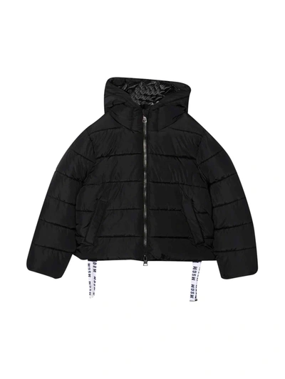 Msgm Black Down Jacket Unisex In Nero