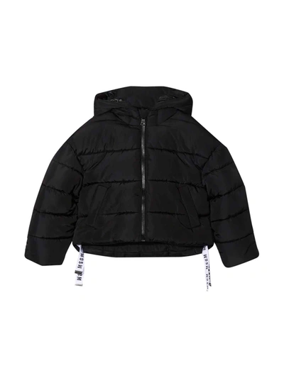Msgm Black Down Jacket Unisex In Nero