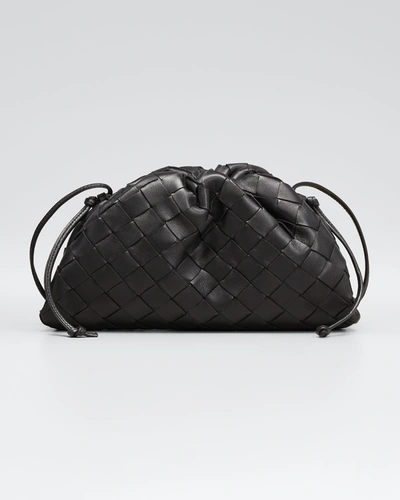 Bottega Veneta Pouch Mini Leather Clutch In Black/silver