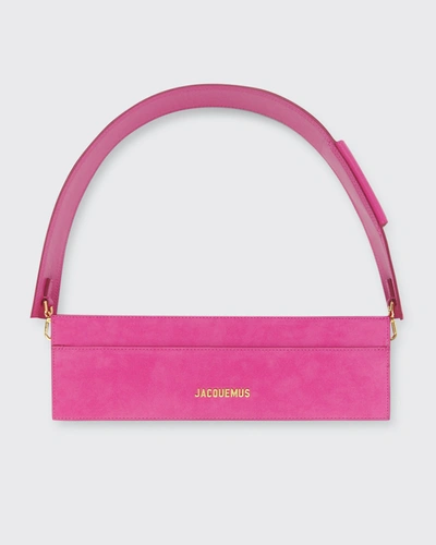 Shop Jacquemus Le Sac Ciuciu Mix-leather Shoulder Bag W/ Interchangeable Straps In Pink