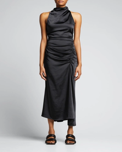 Shop A.l.c Inez Shirred Dress In Black