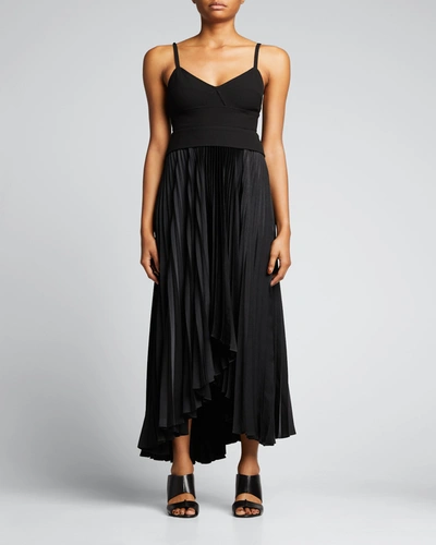 Shop A.l.c Gwen Combo Dress W/ Back Belt In Blackblack