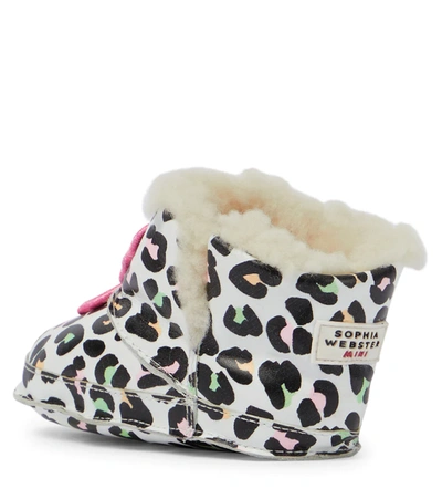 Shop Sophia Webster Mini Baby Butterfly Snow Boots In Leopard & Orange