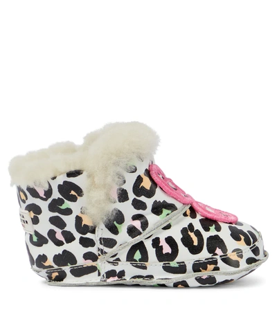 Shop Sophia Webster Mini Baby Butterfly Snow Boots In Leopard & Orange